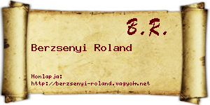 Berzsenyi Roland névjegykártya