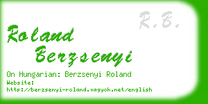 roland berzsenyi business card